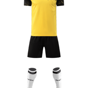Adult training suit: yellow top and black pants set
