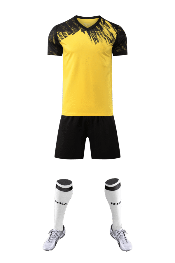 Adult training suit: yellow top and black pants set