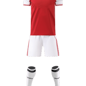 Adult training suit: red with white shoulders, top and white trousers
