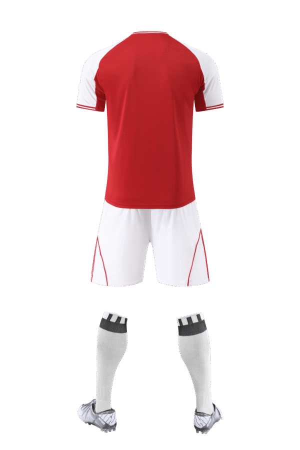 Adult training suit: red with white shoulders, top and white trousers - Image 3