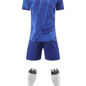 Adult training suit: Broken flower basket color top, blue pants set