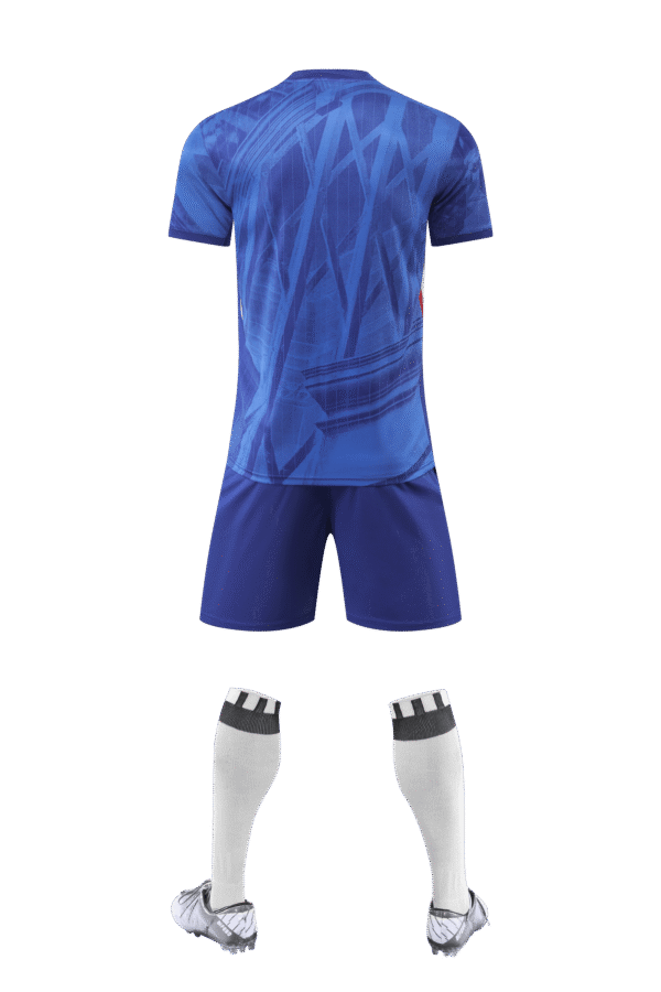 Adult training suit: Broken flower basket color top, blue pants set