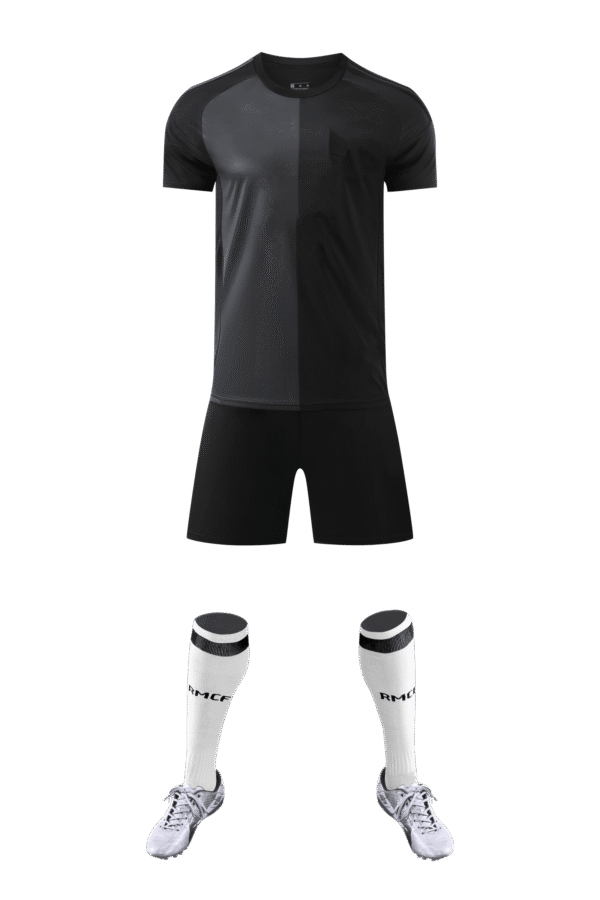 A pure black adult training suit