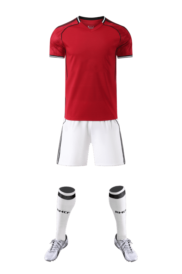 Adult training suit: red top and white pants set