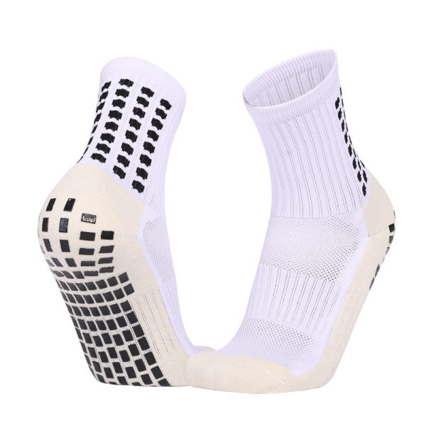 White professional anti-slip football socks