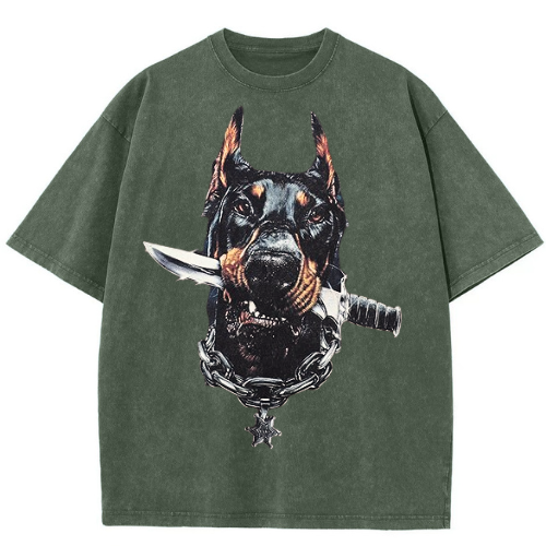 Militant Doberman Washed T-shirt - Image 3