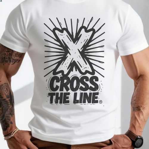 Cross the Line Bold X  T-Shirt - Image 2