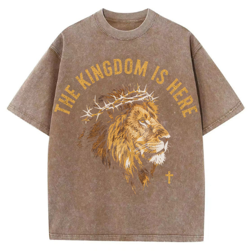 Kingdom Royal Lion Washed T-Shirt - Image 3